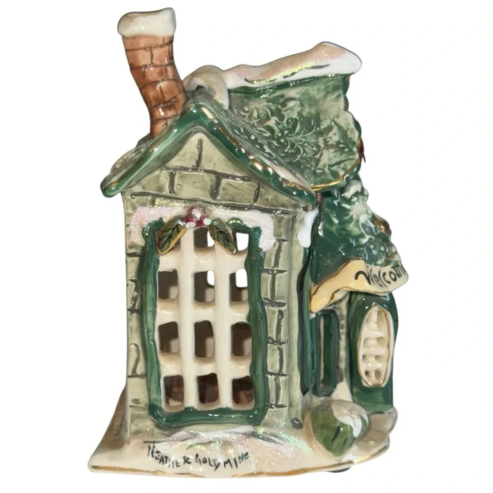 Blue Sky Clayworks Christmas House‎ Tealight Holder Welcome Home Cottage